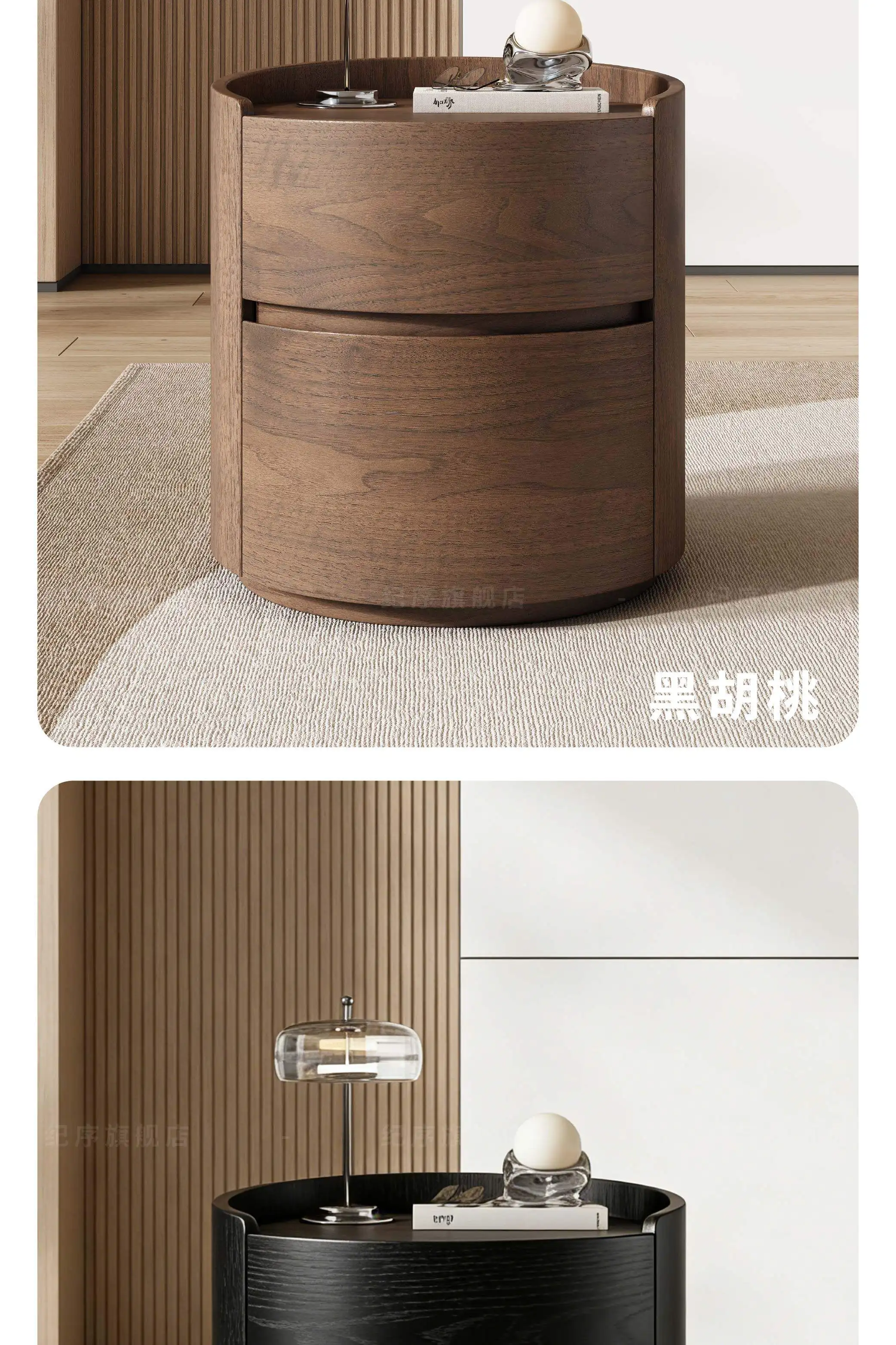 Luxury Solid Wood Bedside Tables,Furniture Nordic Wood Grain Home Living Room Drawer Storage Cabinet Bedroom Bedside Table
