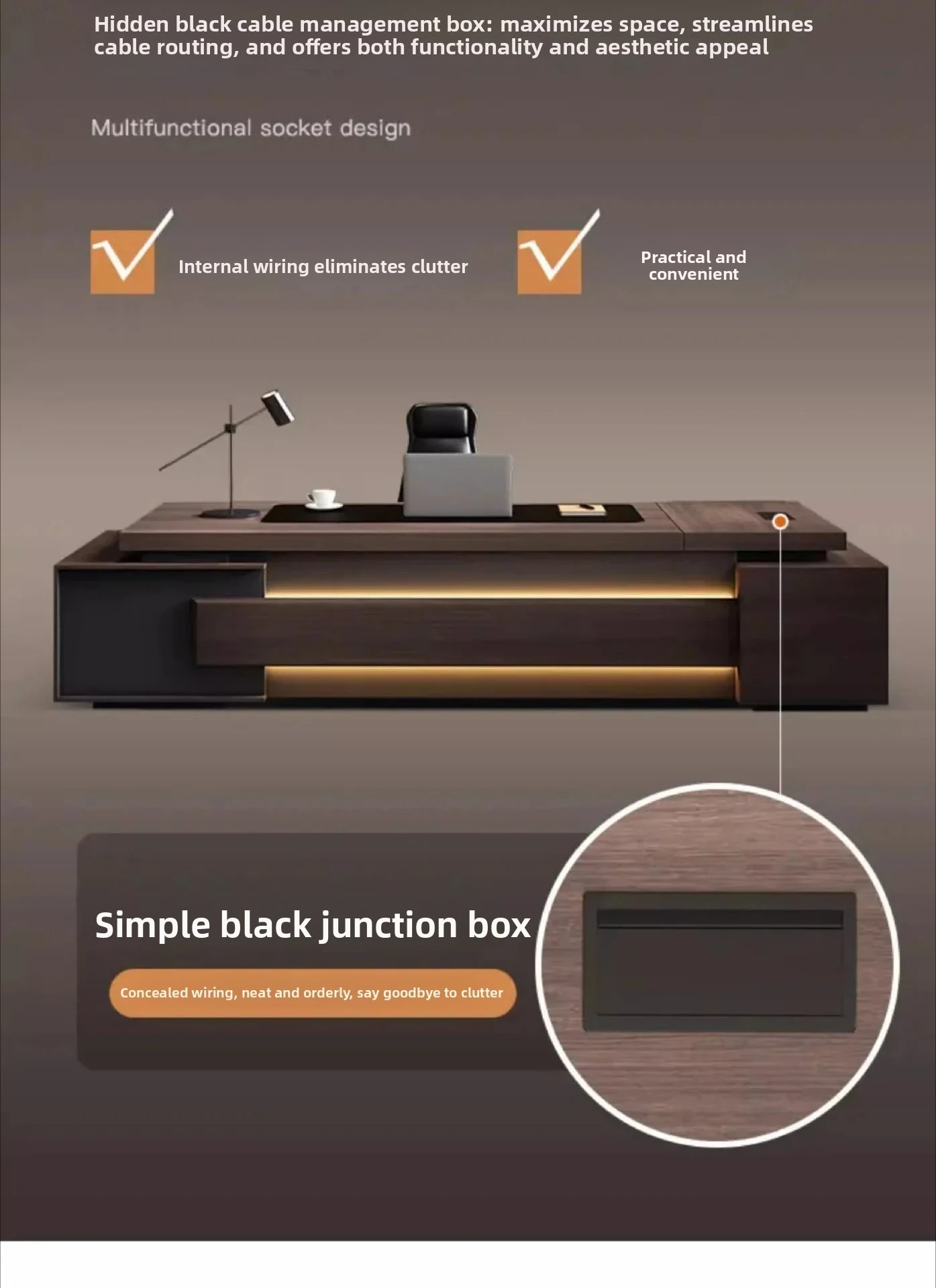 modern Luxury Office Desk Made of Triamine Board Material (paint Free) with Strong Wear Resistance Suitable for The CEO's Office
