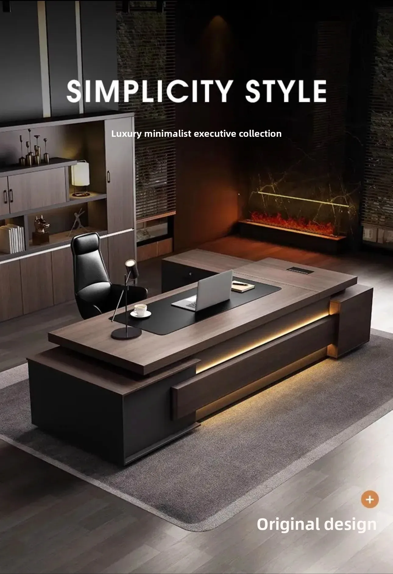 modern Luxury Office Desk Made of Triamine Board Material (paint Free) with Strong Wear Resistance Suitable for The CEO's Office
