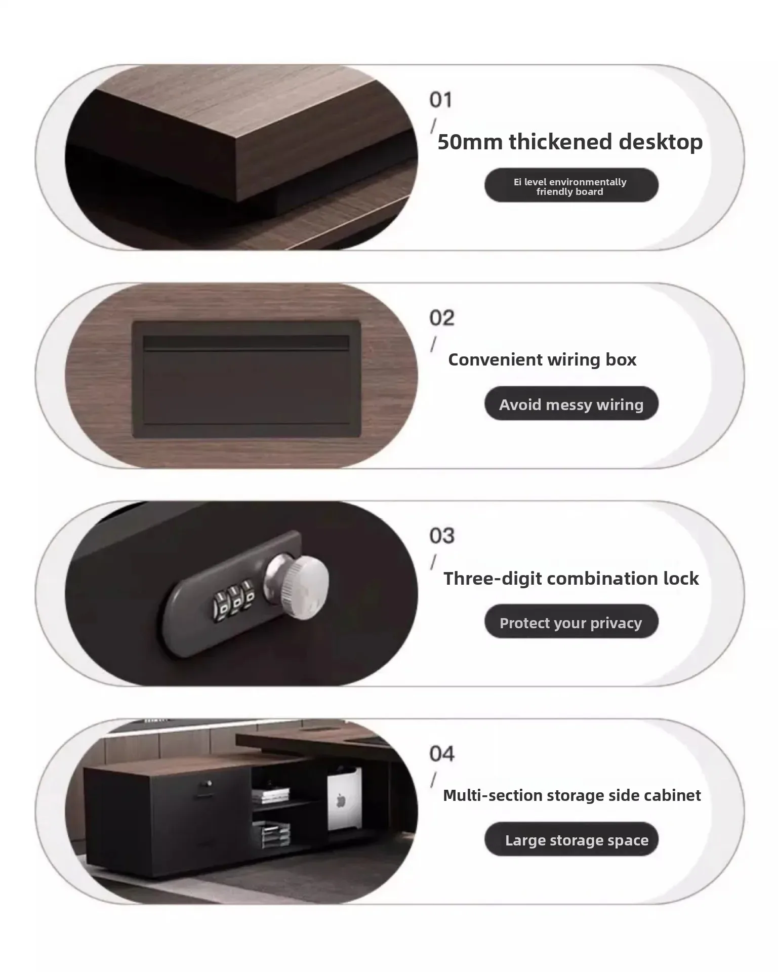 modern Luxury Office Desk Made of Triamine Board Material (paint Free) with Strong Wear Resistance Suitable for The CEO's Office