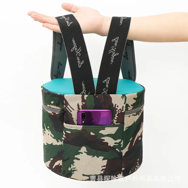 Farmer's Outdoor Stool Gardening Stool With Zipper Cover Wearable Outdoor Chair For Planting Farming Camping Fishing Low Stool