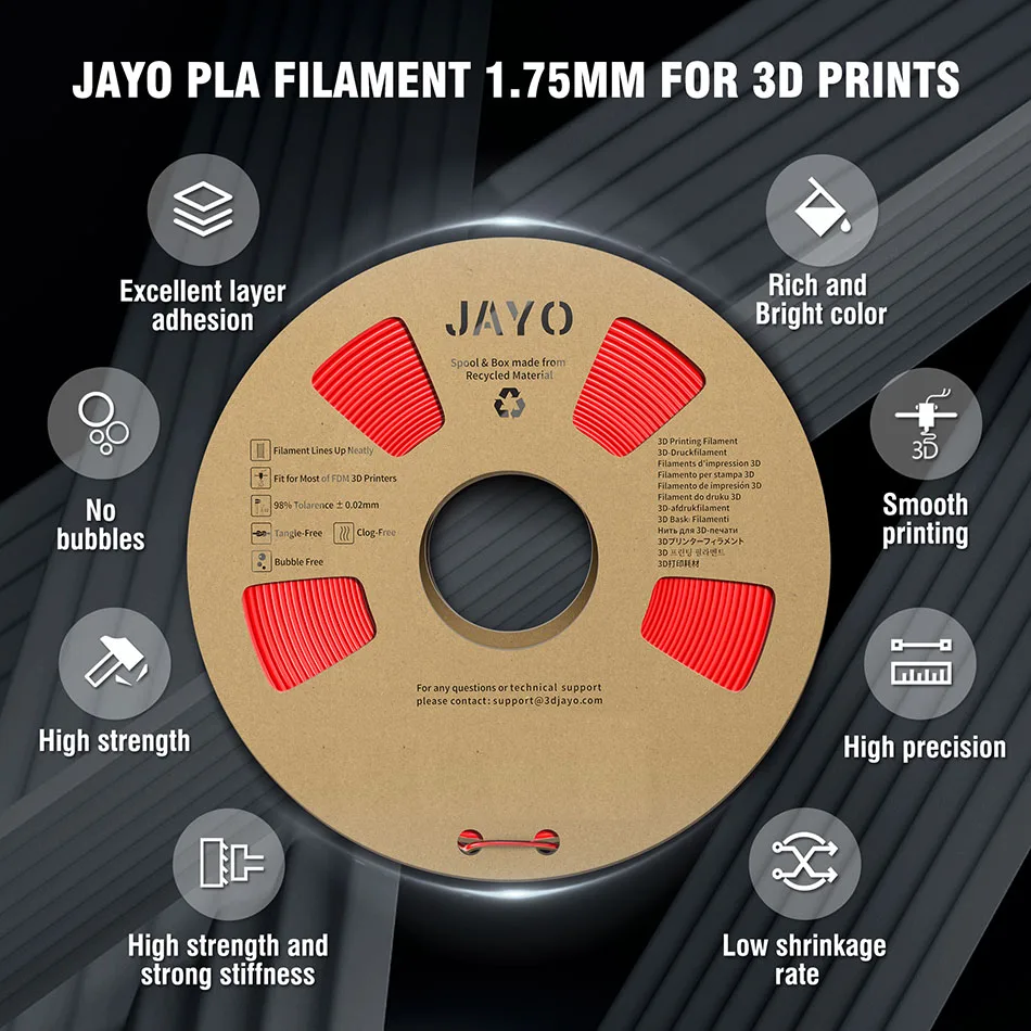 JAYO 10 Rolls PLA PETG 3D Printer Filament 1.75mm 1.1KG/Roll 3D Printer Filament Environmental Material For 3D Pen & Printers