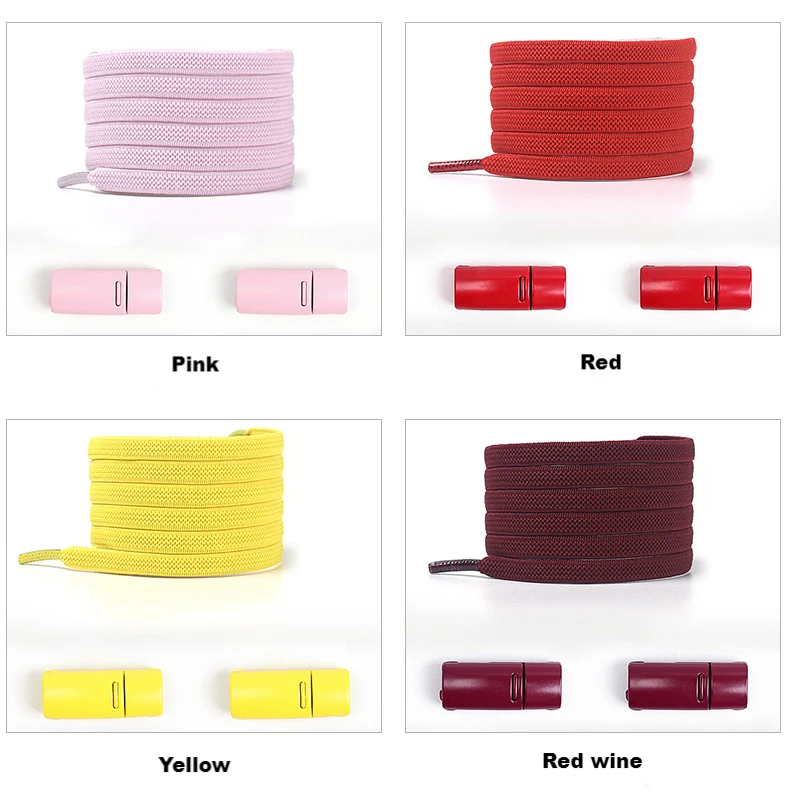 No tie Shoe laces Elastic Sneakers Shoelaces Multicolor Magnetic Lock Shoelace Kids Adult Quick Laces One Size Fits All Shoes