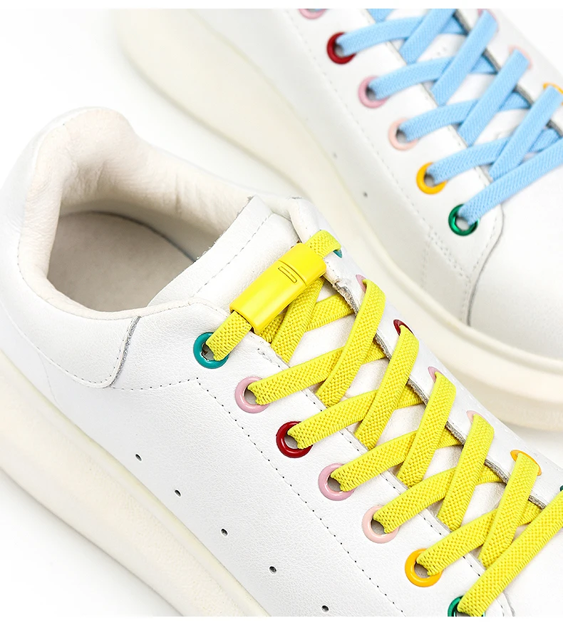 No tie Shoe laces Elastic Sneakers Shoelaces Multicolor Magnetic Lock Shoelace Kids Adult Quick Laces One Size Fits All Shoes