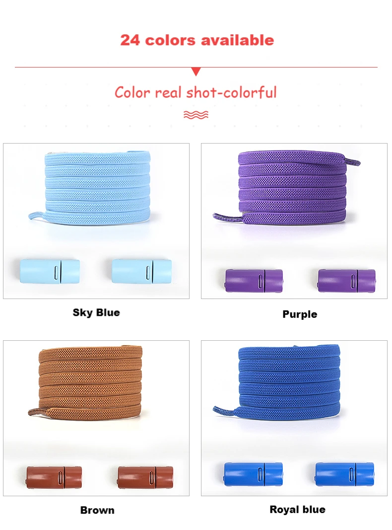 No tie Shoe laces Elastic Sneakers Shoelaces Multicolor Magnetic Lock Shoelace Kids Adult Quick Laces One Size Fits All Shoes