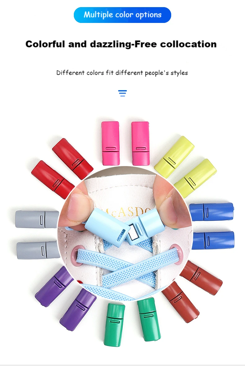 No tie Shoe laces Elastic Sneakers Shoelaces Multicolor Magnetic Lock Shoelace Kids Adult Quick Laces One Size Fits All Shoes