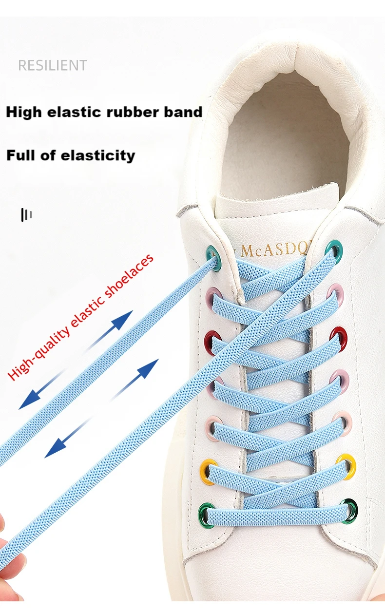 No tie Shoe laces Elastic Sneakers Shoelaces Multicolor Magnetic Lock Shoelace Kids Adult Quick Laces One Size Fits All Shoes