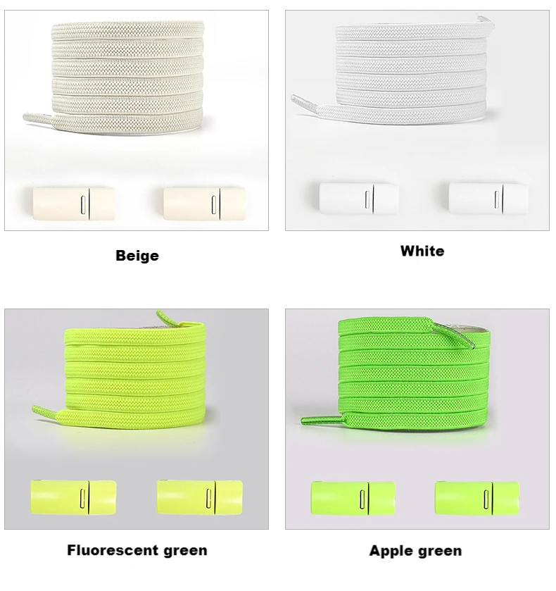 No tie Shoe laces Elastic Sneakers Shoelaces Multicolor Magnetic Lock Shoelace Kids Adult Quick Laces One Size Fits All Shoes