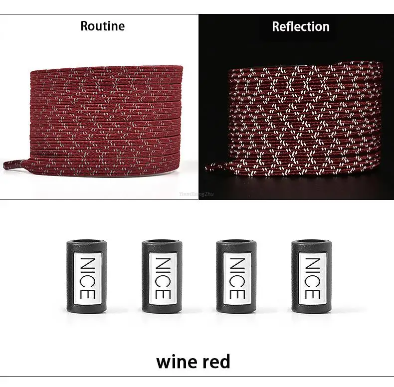 New Reflective No Tie Shoelaces Elastic Laces Sneakers Flat Shoe laces without ties Kids Adult Shoelace One size fits all Shoes