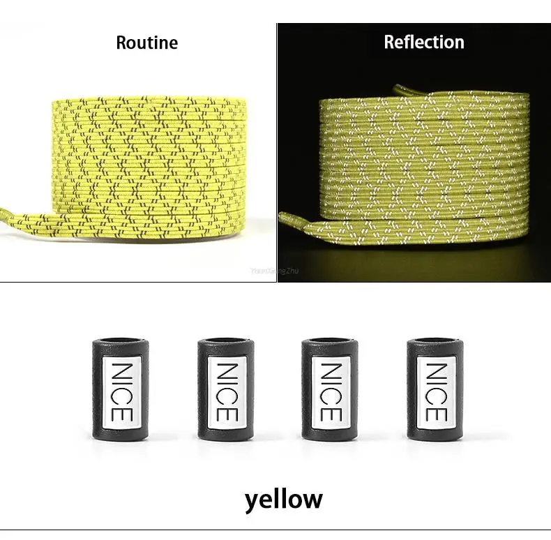 New Reflective No Tie Shoelaces Elastic Laces Sneakers Flat Shoe laces without ties Kids Adult Shoelace One size fits all Shoes