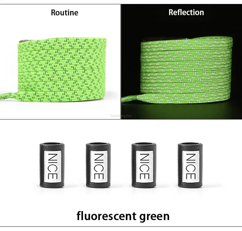 New Reflective No Tie Shoelaces Elastic Laces Sneakers Flat Shoe laces without ties Kids Adult Shoelace One size fits all Shoes