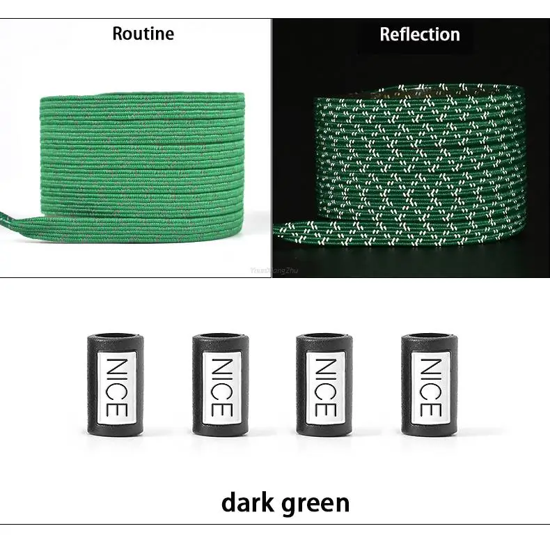 New Reflective No Tie Shoelaces Elastic Laces Sneakers Flat Shoe laces without ties Kids Adult Shoelace One size fits all Shoes