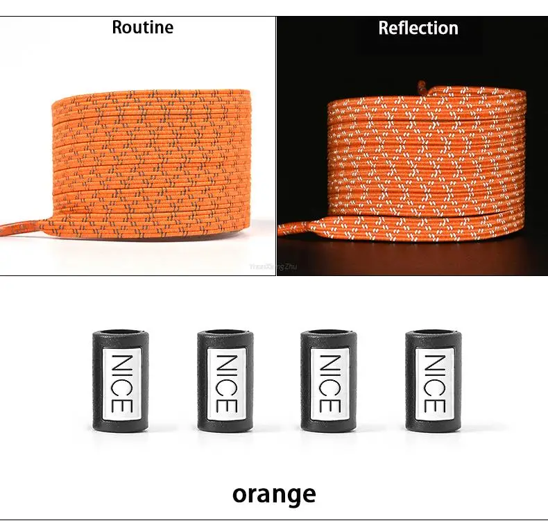 New Reflective No Tie Shoelaces Elastic Laces Sneakers Flat Shoe laces without ties Kids Adult Shoelace One size fits all Shoes