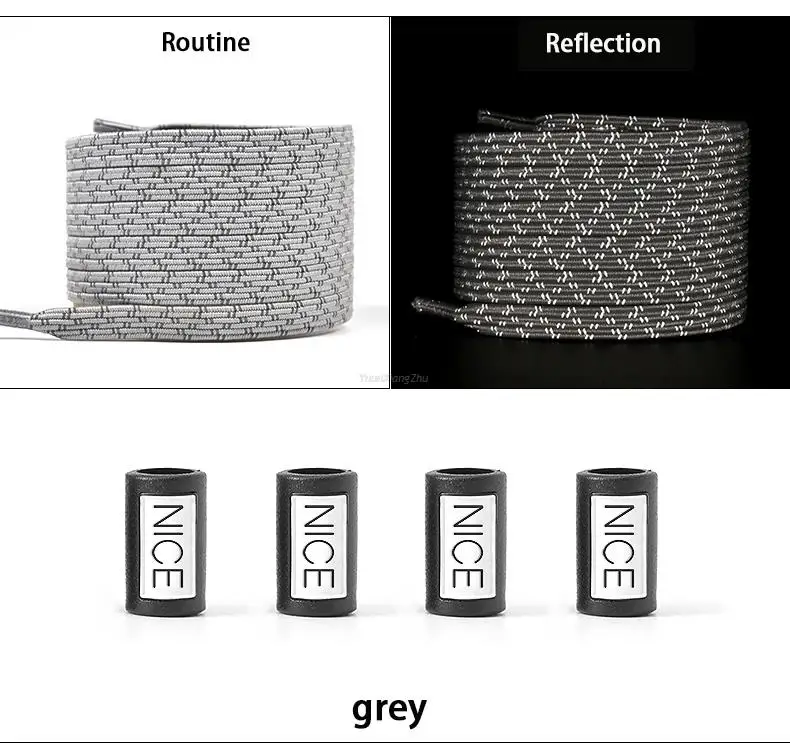 New Reflective No Tie Shoelaces Elastic Laces Sneakers Flat Shoe laces without ties Kids Adult Shoelace One size fits all Shoes