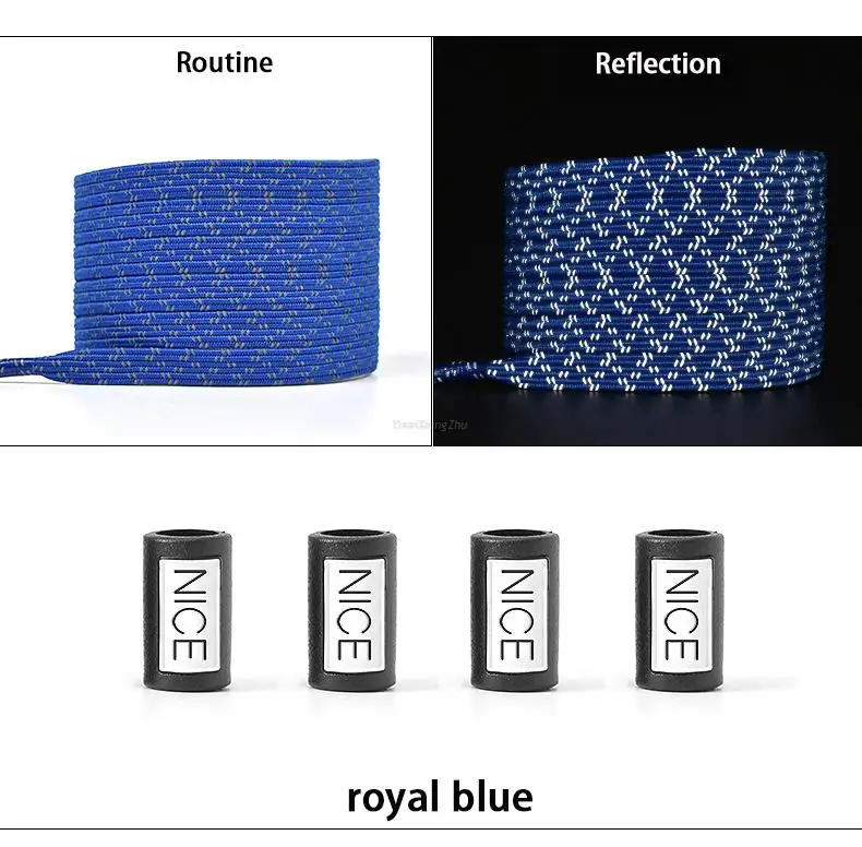 New Reflective No Tie Shoelaces Elastic Laces Sneakers Flat Shoe laces without ties Kids Adult Shoelace One size fits all Shoes