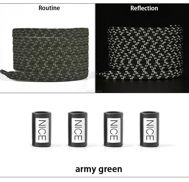 New Reflective No Tie Shoelaces Elastic Laces Sneakers Flat Shoe laces without ties Kids Adult Shoelace One size fits all Shoes
