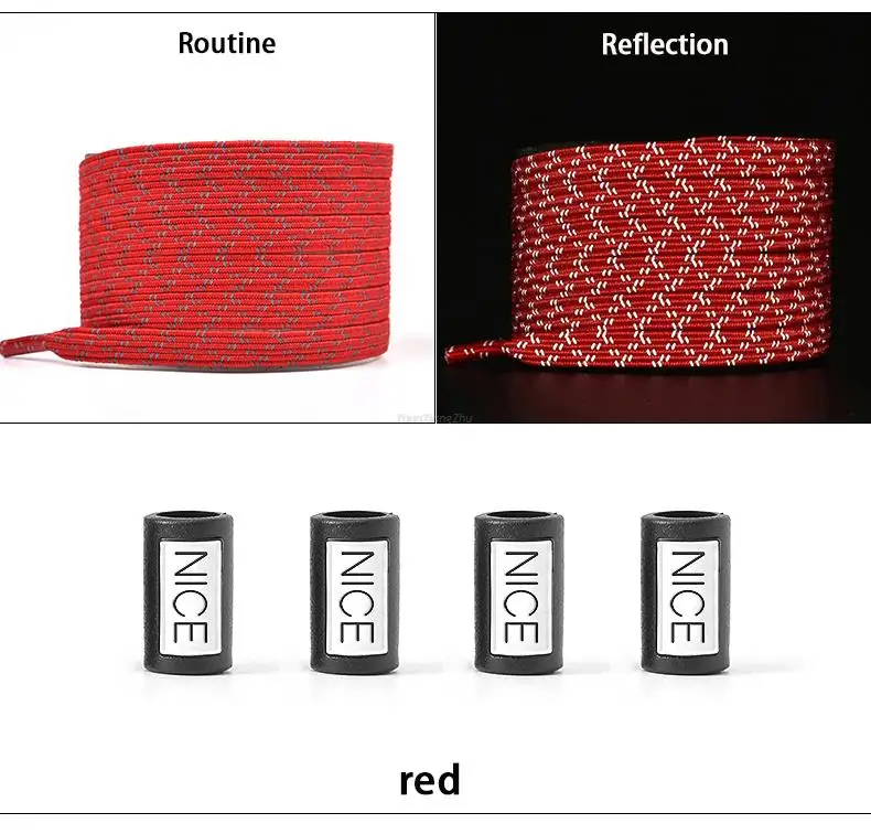 New Reflective No Tie Shoelaces Elastic Laces Sneakers Flat Shoe laces without ties Kids Adult Shoelace One size fits all Shoes