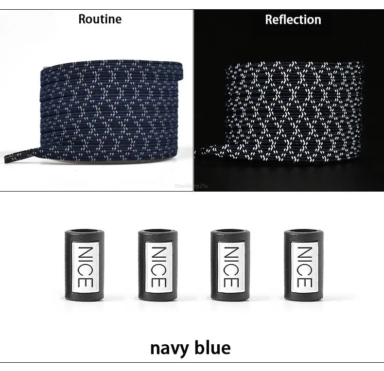 New Reflective No Tie Shoelaces Elastic Laces Sneakers Flat Shoe laces without ties Kids Adult Shoelace One size fits all Shoes