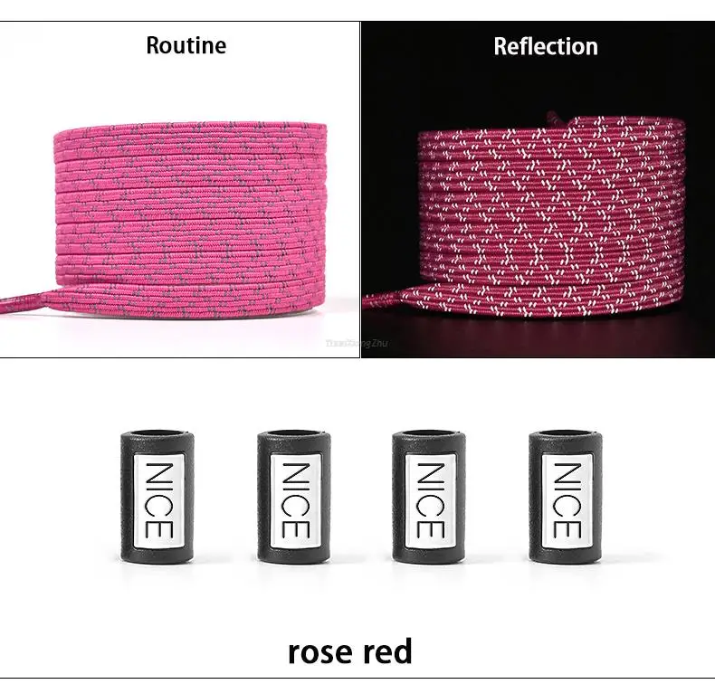 New Reflective No Tie Shoelaces Elastic Laces Sneakers Flat Shoe laces without ties Kids Adult Shoelace One size fits all Shoes