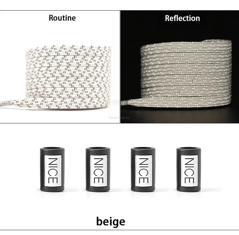 New Reflective No Tie Shoelaces Elastic Laces Sneakers Flat Shoe laces without ties Kids Adult Shoelace One size fits all Shoes