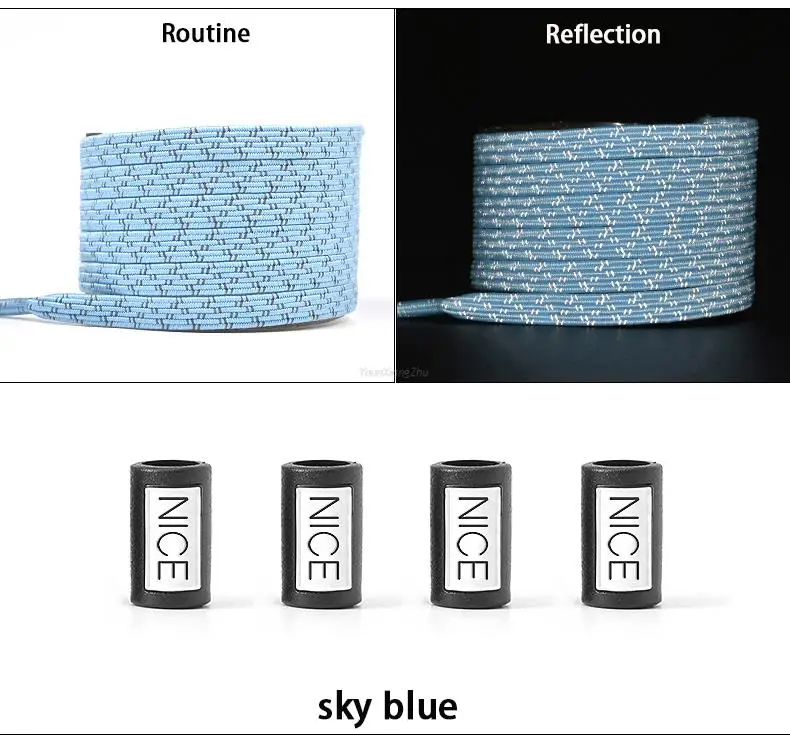New Reflective No Tie Shoelaces Elastic Laces Sneakers Flat Shoe laces without ties Kids Adult Shoelace One size fits all Shoes