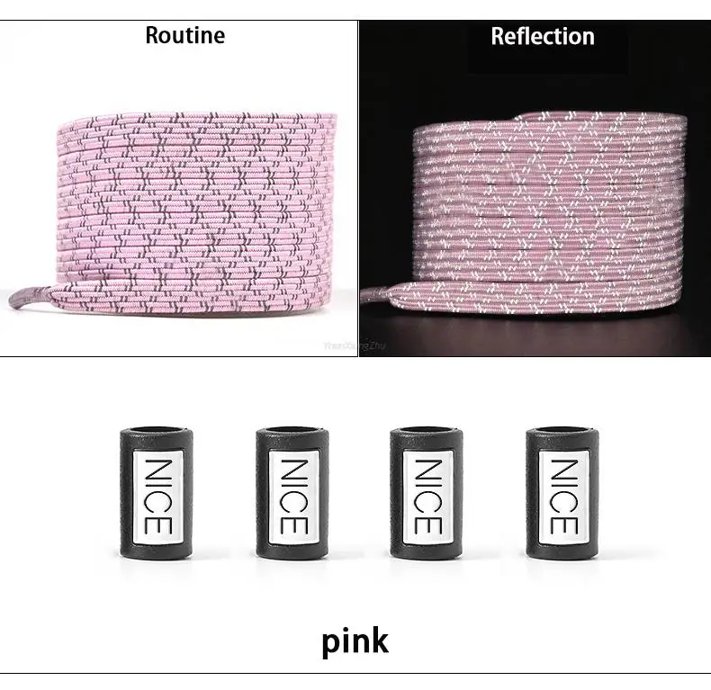 New Reflective No Tie Shoelaces Elastic Laces Sneakers Flat Shoe laces without ties Kids Adult Shoelace One size fits all Shoes