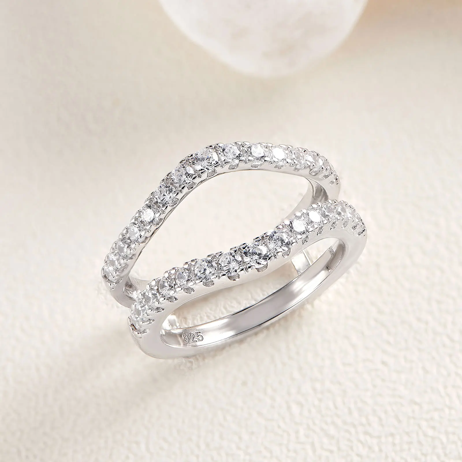 Newshe 925 Sterling Silver Moissanite Rings for Women Engagement Wedding Band Simulated Diamond Jewelry Luxury Enhancer Ring