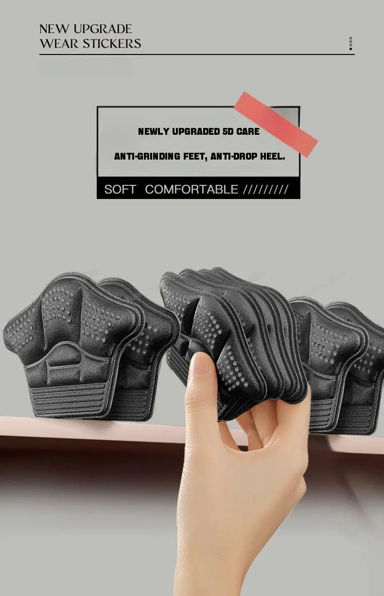 5D Men Heel Protectors Stickers Comfort Leather Shoes Pads Sneakers Insoles Foot Pain Relievers Adjust Size Cushion Care Inserts
