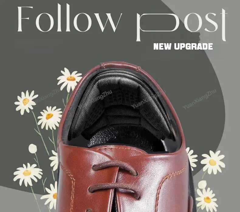 5D Men Heel Protectors Stickers Comfort Leather Shoes Pads Sneakers Insoles Foot Pain Relievers Adjust Size Cushion Care Inserts