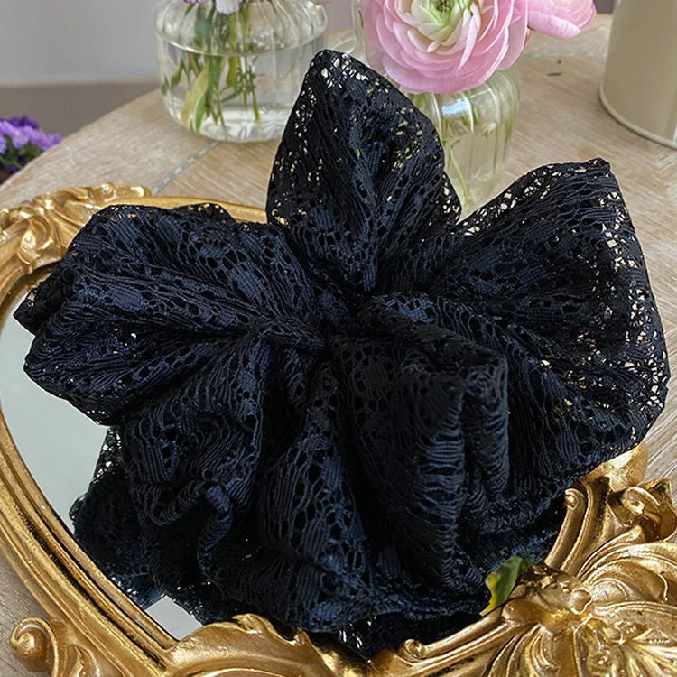 1PC New Fashion Hollow Lace Oversized Large Hair Scrunchies For Woman Ladies Simple Temperament Girl Hairband Hair Accessories