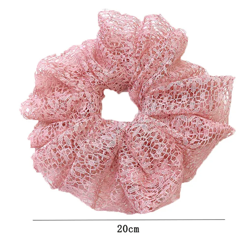 1PC New Fashion Hollow Lace Oversized Large Hair Scrunchies For Woman Ladies Simple Temperament Girl Hairband Hair Accessories
