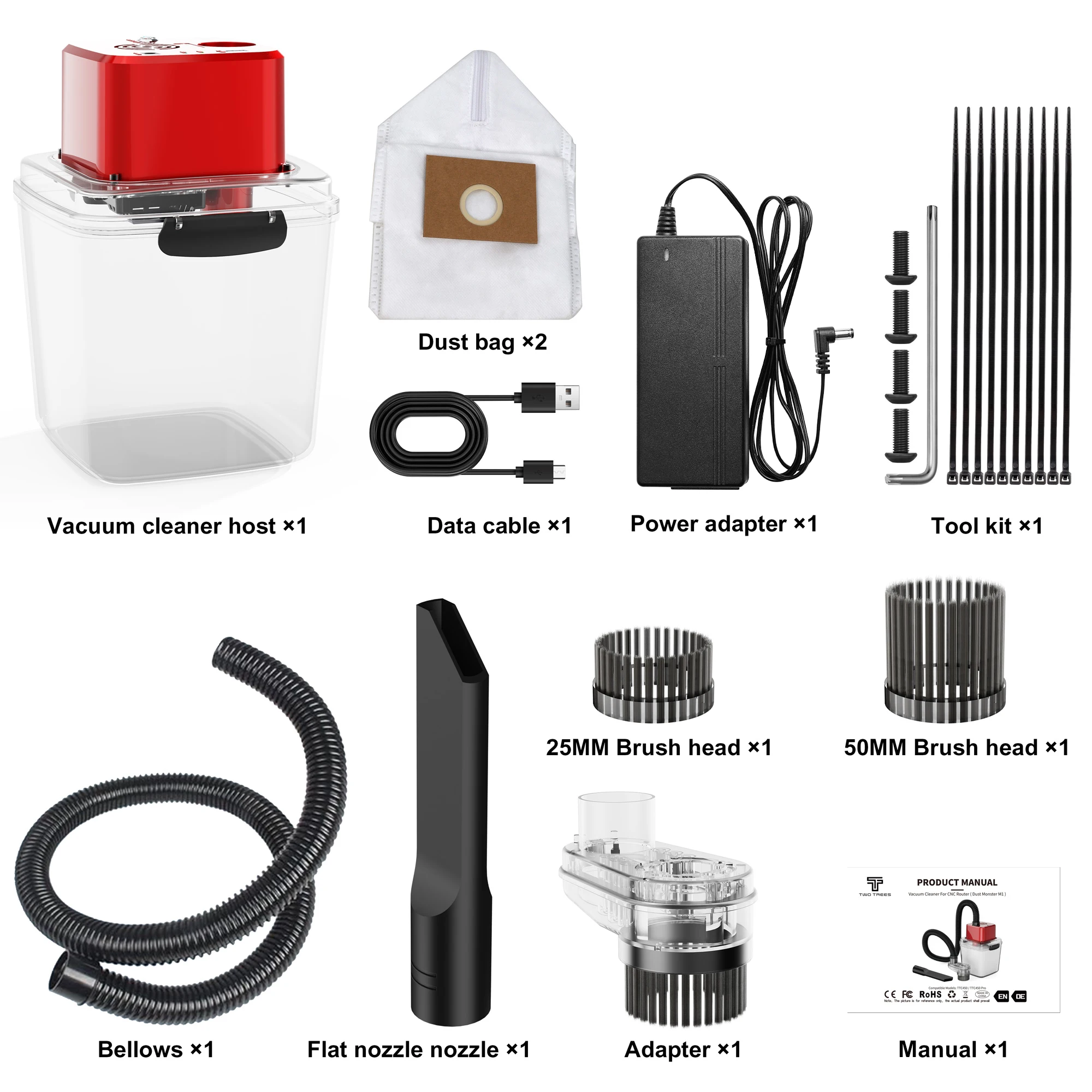 TWOTREES TTC450 Pro CNC Router With NEMA 57 Stepper Motor 4-Axis Engraver Machine for Wood Acrylic Aluminum PCB Carving Cutting
