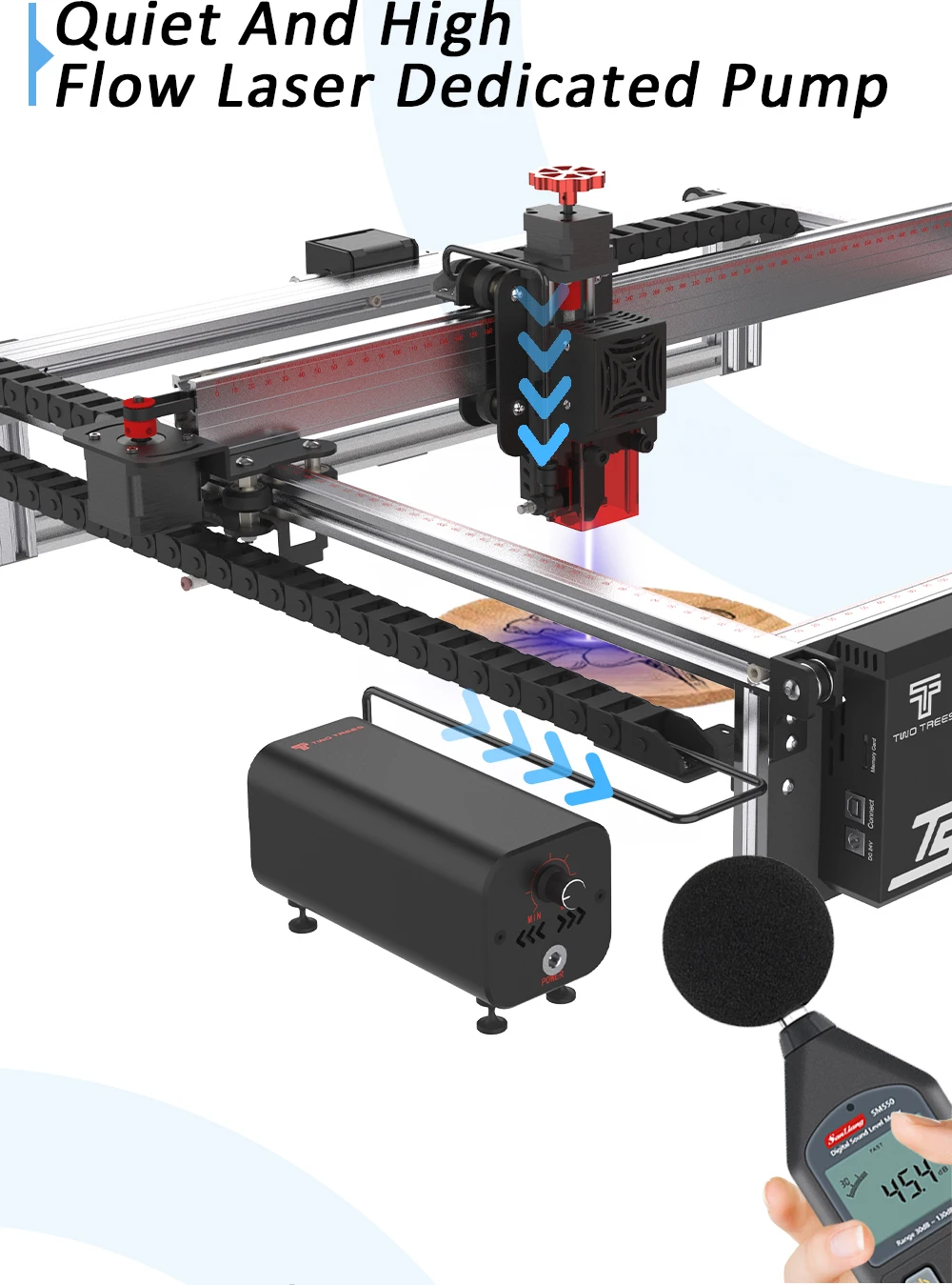 TWOTREES TTC450 Pro CNC Router With NEMA 57 Stepper Motor 4-Axis Engraver Machine for Wood Acrylic Aluminum PCB Carving Cutting