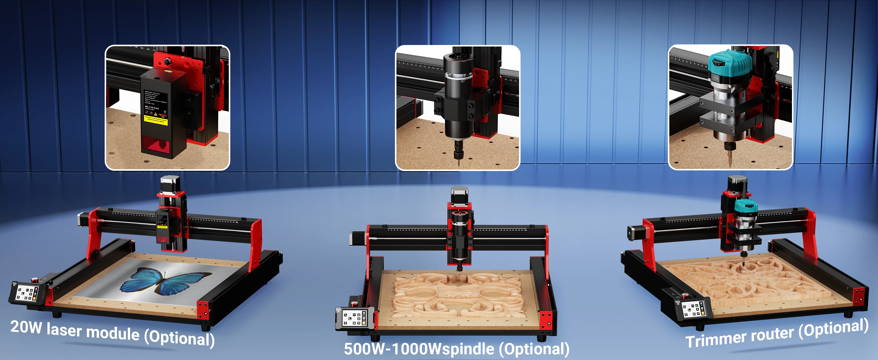TWOTREES TTC450 Pro CNC Router With NEMA 57 Stepper Motor 4-Axis Engraver Machine for Wood Acrylic Aluminum PCB Carving Cutting