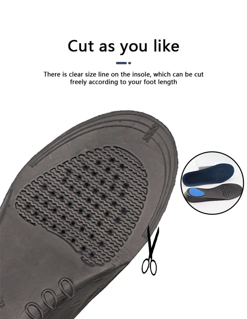 1Pair Plantar Fasciitis Arch Support Shoes Insole Orthopedic Insoles for Feet Shock-absorbing Shoe Pads Unisex Size EU34-49