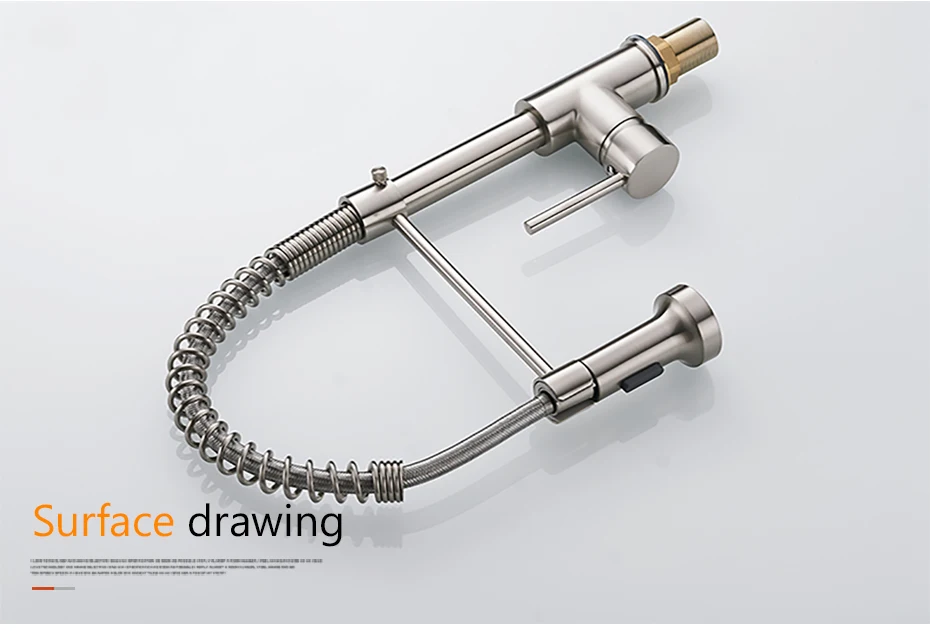 Kitchen Faucets Stainless Steel Black Faucets for Kitchen Single Hole Pull Down Spring Mixers Tap Hot Cold Water Crane 9009