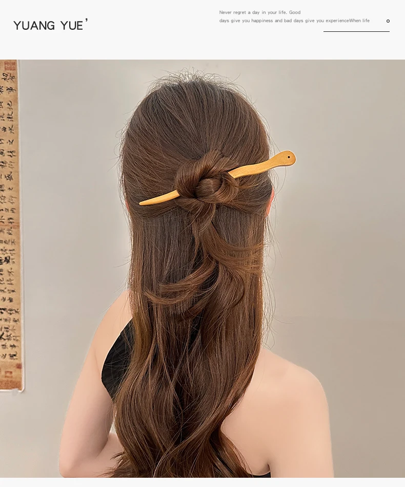Black Sandalwood Hand Carving Ancient Chinese Hairpin Women Hanfu Dress Cosplay Wooden Hair Forks Coiled Hair Styling Jewelry
