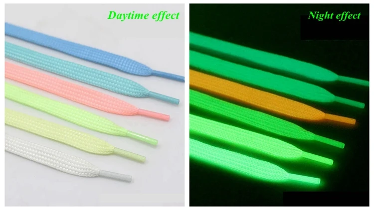 1Pair Luminous Shoelace Athletic Sport Flat Shoe Laces Glow In The Dark Night Color Fluorescent Shoelace 80/100/120/140CM YG-2