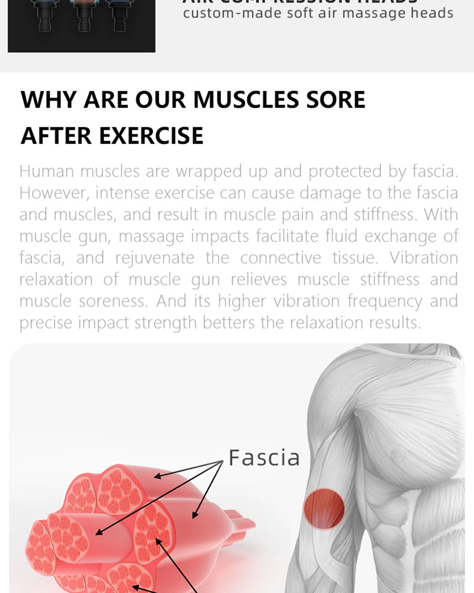 Booster A2 Muscle Massage Gun Sport Therapy Massager Stimulator Body Relaxation Pain Relief Slimming Shaping Massager