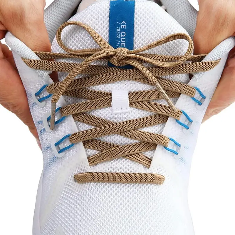 Classic Elastic Shoelaces elastic Laces Sneakers 7 mm Width Flat Shoelace for Kids Adults Shoe laces Rubber Bands for Shoes
