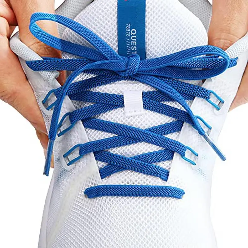 Classic Elastic Shoelaces elastic Laces Sneakers 7 mm Width Flat Shoelace for Kids Adults Shoe laces Rubber Bands for Shoes