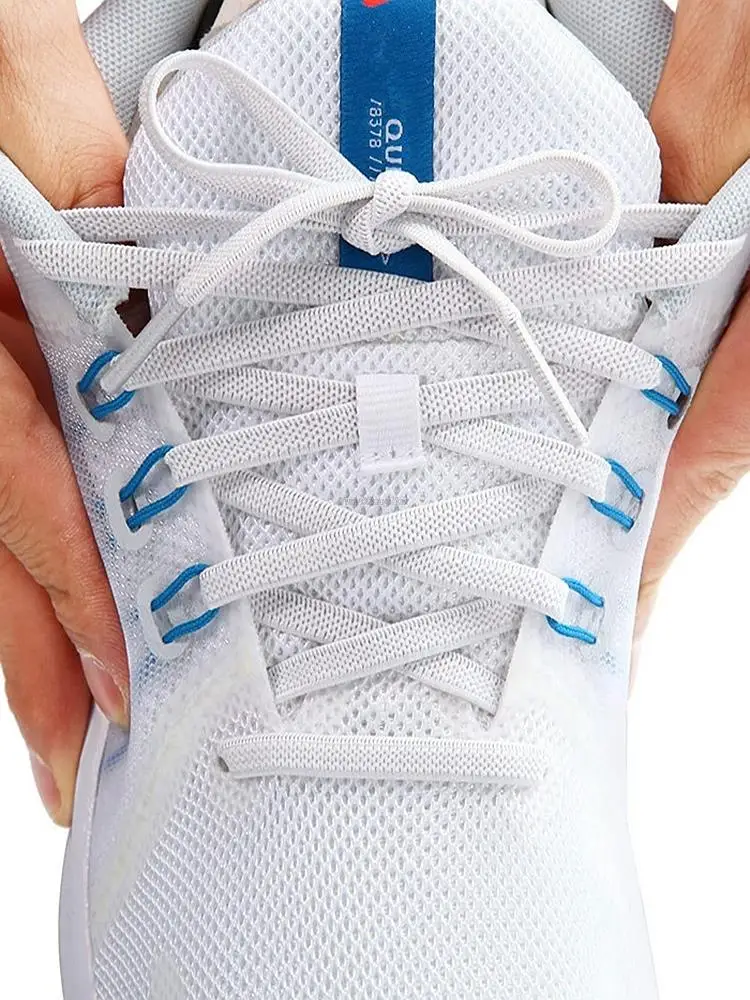Classic Elastic Shoelaces elastic Laces Sneakers 7 mm Width Flat Shoelace for Kids Adults Shoe laces Rubber Bands for Shoes