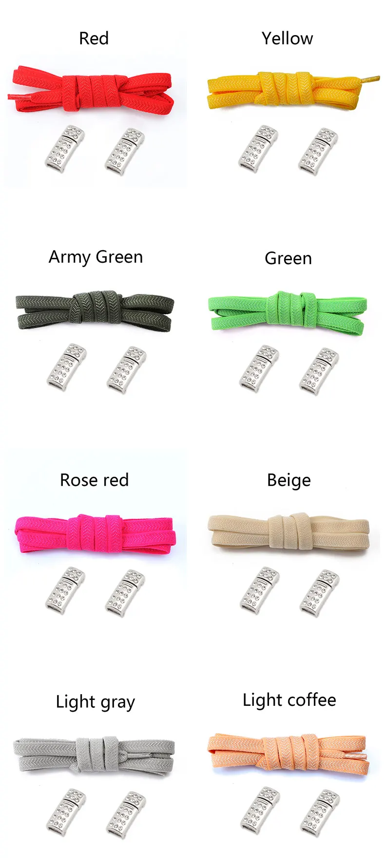 New Diamond Magnetic Lock Shoelaces without ties Kids Adult Elastic Laces Sneakers 8mm Flats No Tie Shoe laces Shoes Accessories