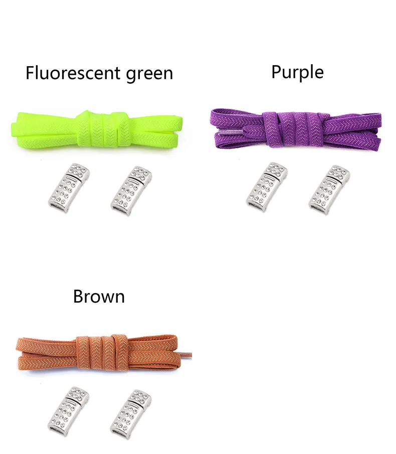 New Diamond Magnetic Lock Shoelaces without ties Kids Adult Elastic Laces Sneakers 8mm Flats No Tie Shoe laces Shoes Accessories