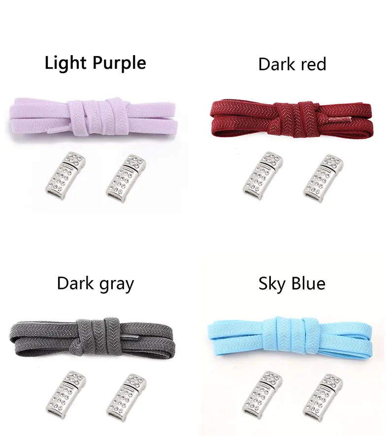 New Diamond Magnetic Lock Shoelaces without ties Kids Adult Elastic Laces Sneakers 8mm Flats No Tie Shoe laces Shoes Accessories