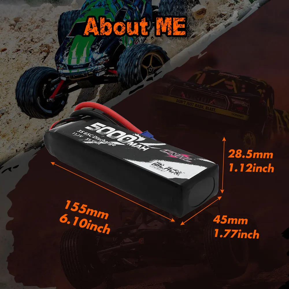 CNHL Lipo Battery 3S 4S 6S 11.1V 14.8V 22.2V 5000mAh 65C with EC5 XT90 Plug For RC Car Truck Aircraft Helicopter Airplane Boat