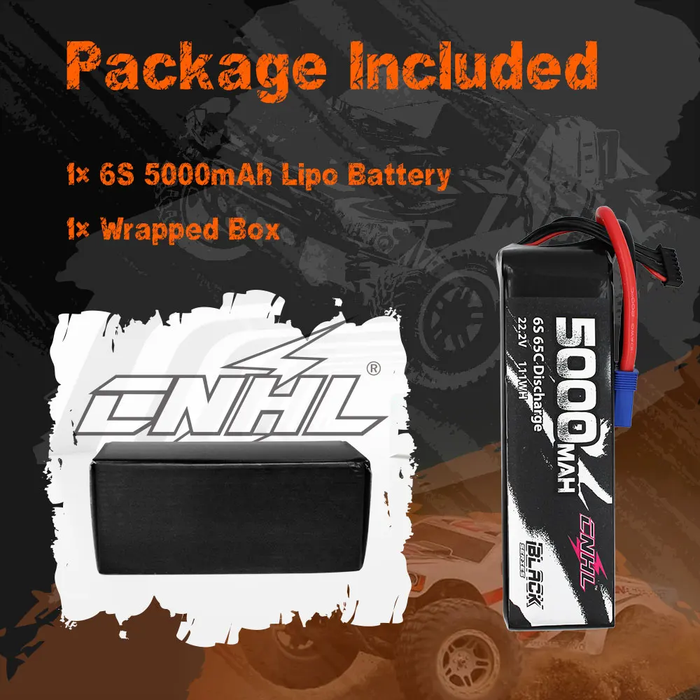 CNHL Lipo Battery 3S 4S 6S 11.1V 14.8V 22.2V 5000mAh 65C with EC5 XT90 Plug For RC Car Truck Aircraft Helicopter Airplane Boat