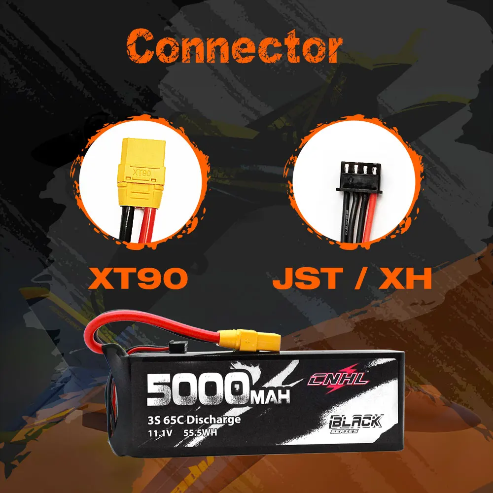 CNHL Lipo Battery 3S 4S 6S 11.1V 14.8V 22.2V 5000mAh 65C with EC5 XT90 Plug For RC Car Truck Aircraft Helicopter Airplane Boat