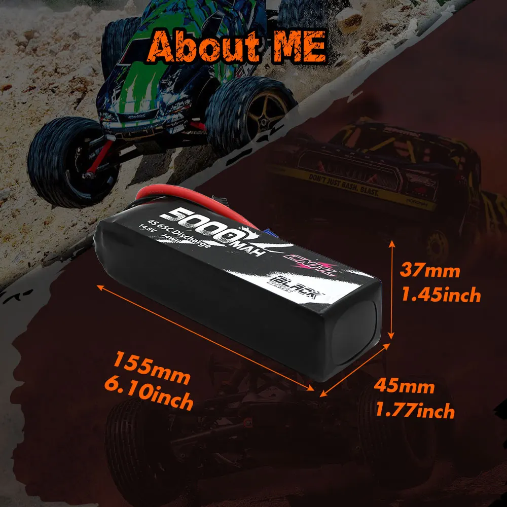 CNHL Lipo Battery 3S 4S 6S 11.1V 14.8V 22.2V 5000mAh 65C with EC5 XT90 Plug For RC Car Truck Aircraft Helicopter Airplane Boat