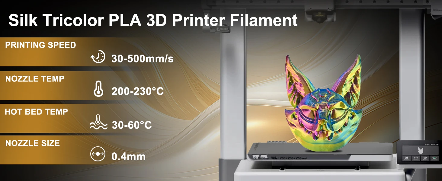 ERYONE 10KG Triple Color Silk PLA Premium Filament 3D Print Big Sale,Multicolor Available,1KG per Spool